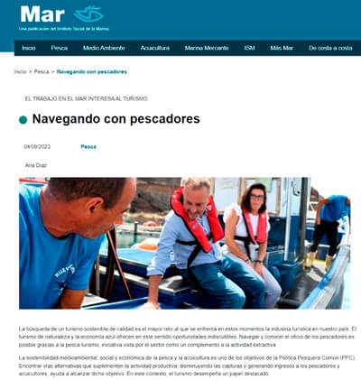 www.fishingtripspain.co.uk News and reports from Magazine Mar del Instituto Social de la Marina (ISM) on Fishingtrip Spain (Pescaturismo)